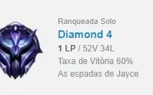 Conta Diamante 4 - Ganhando 20+ PDL - 60%winrate