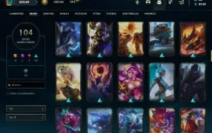 Unranked com 150 Champs e 104 Skins