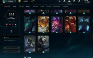 Unranked com 150 Champs e 104 Skins