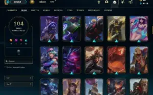 Unranked com 150 Champs e 104 Skins
