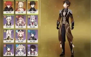 Yoimiya, Zhongli, Diluc c1e espada falcão