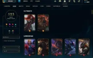 Conta prata 4 com 110 Champs e 123 Skins + 8 Espolios