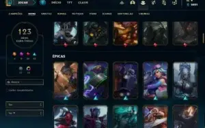 Conta prata 4 com 110 Champs e 123 Skins + 8 Espolios