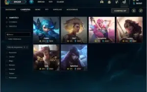 Conta platina 2 com TODOS os champs e 224 skins