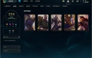 Conta platina 2 com TODOS os champs e 224 skins
