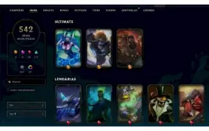 Conta De Lol Com 542 Skins, Esmeralda E Com Mmr Positivo