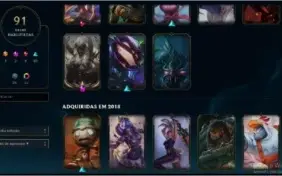 Conta Ouro 3 com 91 SKINS e TODOS os campeoens