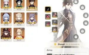 CONTA GENSHIN AR58 GANYU c ARCO DE AMOS + LANÇA DE JADE 10⭐