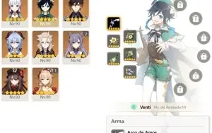 CONTA GENSHIN AR58 GANYU c ARCO DE AMOS + LANÇA DE JADE 10⭐