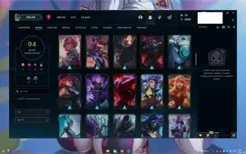 Conta Lol 127 campeões diversos, 94 Skins, 7 Cromas,  3K ESS