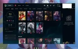 Conta Lol 127 campeões diversos, 94 Skins, 7 Cromas,  3K ESS