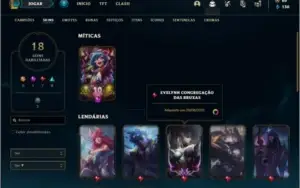 Conta prata 2 com 28 champs e 18 skins