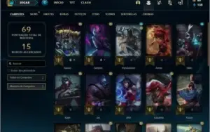 Conta prata 2 com 28 champs e 18 skins