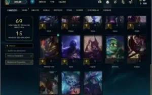 Conta prata 2 com 28 champs e 18 skins