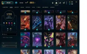 Conta league of legends 129 skins faltando 3 campeões
