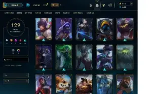 Conta league of legends 129 skins faltando 3 campeões