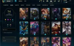 Esmeralda 4 com 130 Champs e 74 Skins + 5 Vitoriosas