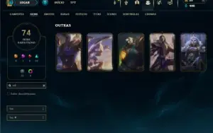 Esmeralda 4 com 130 Champs e 74 Skins + 5 Vitoriosas