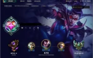 Conta lol full champ plat 2 flex, gold 1 solo