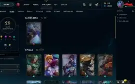 CONTA SMURF UNRANKED COM BASTANTE CHAMPS E ALGUMAS SKINS