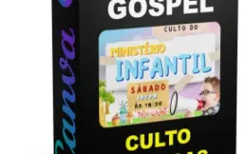 Pack Canva Gospel Culto das Crianças - 11 Artes Editáveis