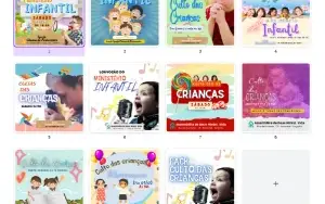 Pack Canva Gospel Culto das Crianças - 11 Artes Editáveis