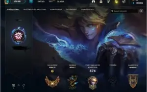 Conta LoL ouro4 todos champ com 113k essência azul,114skins