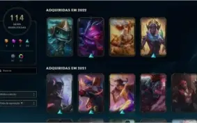 Conta LoL ouro4 todos champ com 113k essência azul,114skins