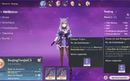 Conta Genshin Impact AR 5 com Keqing e Yunjin C5