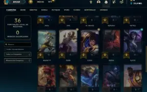 Conta Mestre com 35 Champs e 6 Skins ( 142 PDL )