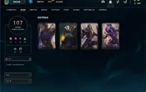 Conta Diamante 2 com TODOS os champs e 107 Skins