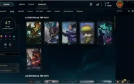 CONTA LOL(OURO 1, DESDE 2014, 47 SKINS, 137 CAMPEÕES ...)