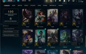 Conta Unranked com 41 Champs e 6 Skins + 2 Fragmentos