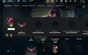 Conta Unranked com 41 Champs e 6 Skins + 2 Fragmentos
