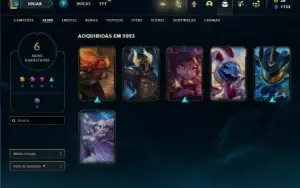 Conta Unranked com 41 Champs e 6 Skins + 2 Fragmentos