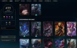 Ouro 2 com TODOS os champs e 423 Skins + 5 Prestigios