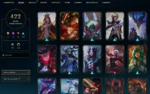 Ouro 2 com TODOS os champs e 423 Skins + 5 Prestigios
