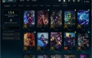 Conta de lol, gold 4, 84 champs, 15 skins