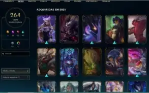 conta lol 264 skins