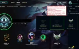 Conta de LoL c/ Borda Platina V - 55 skins 100 campeões