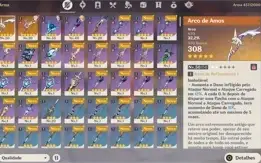 AR33 - Yoimiya + Agitação + Arco de Amos + 14 destinos
