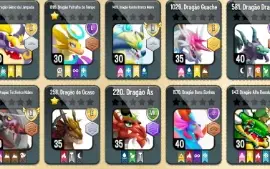 Conta Dragon City, 1200 Joias + 5 Passes