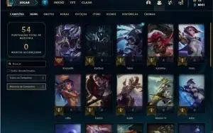 Conta unranked com 28 Champs e 8 Skins