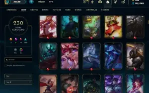 Prata 4 com TODOS os champs e 230 Skins + 4 Prestigios