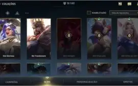 Conta Wild Rift Level 25 Ouro II 2 Baús de Skin