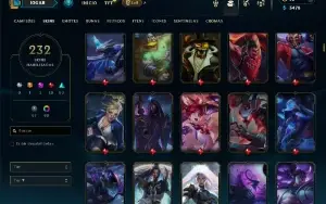 Ouro 4 com TODOS os champs e 232 Skins ( MAIN ADC )