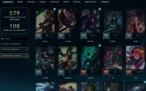 Esmeralda 1 com TODOS os champs e 299 Skins (ADC / MID / JG)