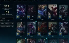 Esmeralda 1 com TODOS os champs e 299 Skins (ADC / MID / JG)