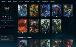 Esmeralda 1 com TODOS os champs e 299 Skins (ADC / MID / JG)