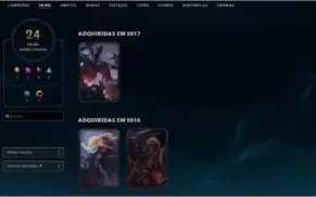 CONTA LOL DIAMANTE 4 - 24 skins - 47 campeões.